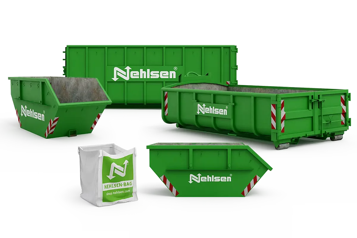 Eine Auswahl von Abfallcontainern