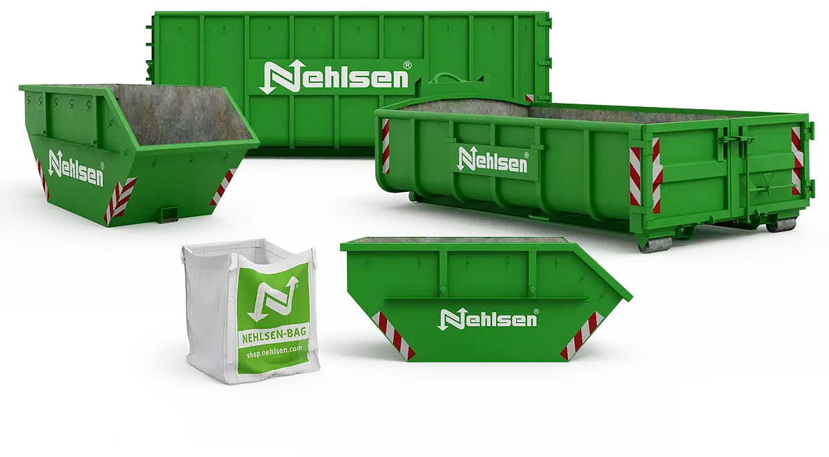 Eine Auswahl von Abfallcontainern